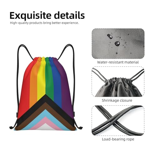 Rainbow Pride LGBT Drawstring Backpack Bag Sport Gym Dance Beach Travel Sackpack for Women Men - color: Lgbt_ddd00649
