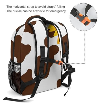 Women's Lightweight Bookbag Casual Travel Backpack Bag with Adjustable Strap Cow Print And Sunflower Daypack Bags for Travel Office College - color: Color(531)