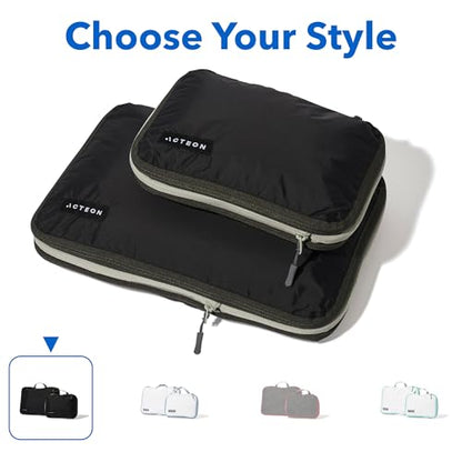 Acteon Compression Packing Cubes - 2 Pack Clean Dirty Separate Zipper - Lightweight Travel Packing Cubes for Luggage - Suitcase Organizer Travel Cubes - Large Small Laundry for Clothes Shoes Makeup - color: Abyss