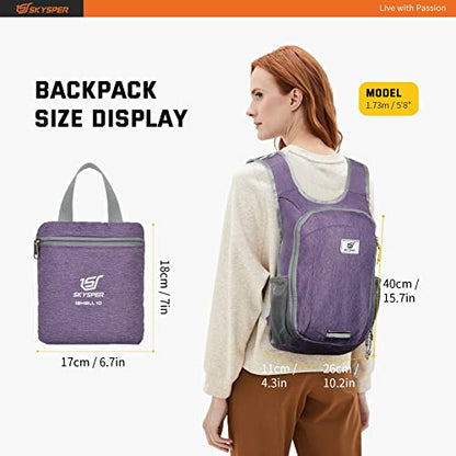 SKYSPER Small Daypack 10L Hiking Backpack Packable Lightweight Travel Day Pack for Women Men - color: Purple, size: 10l
