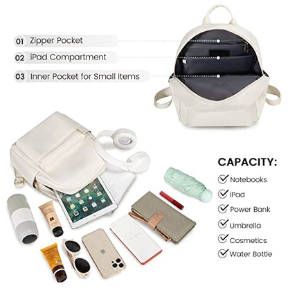 LOVEVOOK Backpack for Women Light Weight Waterproof Backpack Purses Daily Backpack… | Light Weight - color: Beige