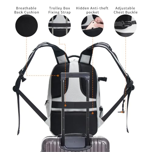 Camera Backpack Hard Shell Imitation Carbon Fiber DSLR, Waterproof Shockproof w/15.6" Lap Comp for Photo, Travelers & Daily. - color: Silver Gray