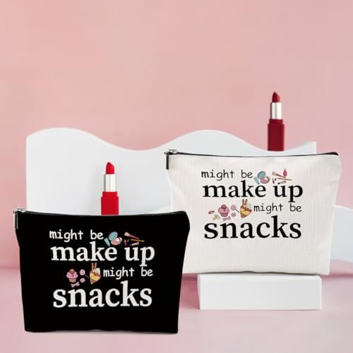 4 PCS Friend Gifts for Women Makeup Bag, Snack Bags, Funny Gifts Cosmetic Bags, Sister Birthday Christmas Graduation Friendship Gift for Daughter from Mom - might be makeup might be snacks - color: Multicolor 0094