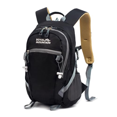 Hiking Backpack for Men Women,20L Lightweight Waterproof Travel Camping Backpack Hiking Daypack for Cycling Running(With Rain-cover) - color: Black