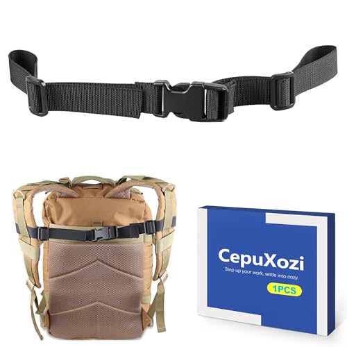 Adjustable Backpack Chest Strap Add On, Universal Sternum Straps for Backpacks with Quick Release Buckle & D-Ring Clip Durable Replacement Harness Extender for Hiking Camping Travel & School
