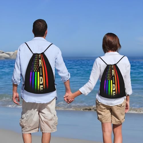 Rainbow Pride LGBT Drawstring Backpack Bag Sport Gym Dance Beach Travel Sackpack for Women Men - color: Lgbt_ddd00643