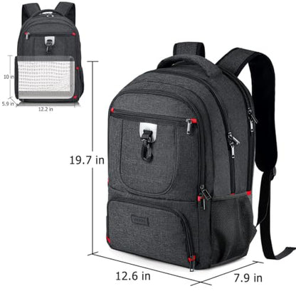 BIKROD Lunch Backpack, Insulated Cooler Lunch Bag Backpack, Large Travel 17.3 Laptop Back Pack Sturdy Computer College School Bookbag for Women Men for Men Women Work Hiking Picnic - color: Black