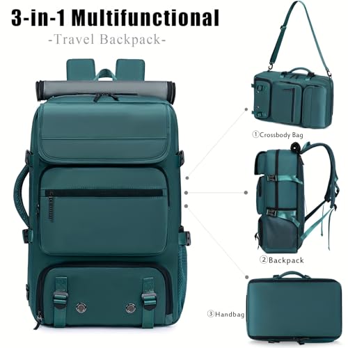Travel BackpackWaterResistant Large LaptopBackpack with Shoe CompartmentMulti-Pocket Carry On Backpack for Business Work Trip - color: Blue