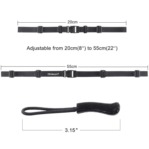 Wisdompro 2 Pack Backpack Chest Straps, Heavy Duty Adjustable Backpack Sternum Strap Belt with 12 Pieces Zipper Pulls - Black