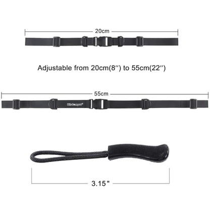 Wisdompro 2 Pack Backpack Chest Straps, Heavy Duty Adjustable Backpack Sternum Strap Belt with 12 Pieces Zipper Pulls - Black
