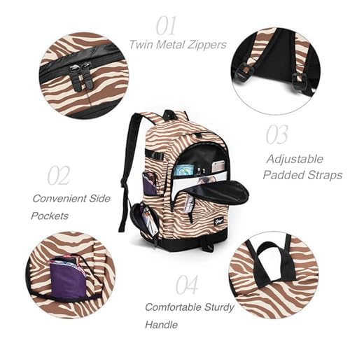 rickyh style School Backpack Travel Bag for Men & Women Lightweight College Back Pack with Laptop Compartmen - color: 01bw
