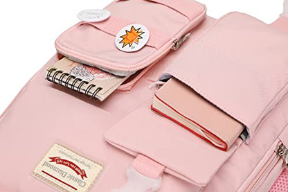 Classic Diamond School Backpack for Girls Laptop Backpack Cute Bookbag Kawaii College Backpack School Backpacks for Teens Girls Student (Pink) - color: Pink