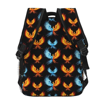 Multi Purpose Gym Backpack Cool Water Ice Fire Flame Bird Black, Casual Daypack with Inner Pocket and Mesh Side Pockets for Sports and Weekend Trips - color: Pattern (260)
