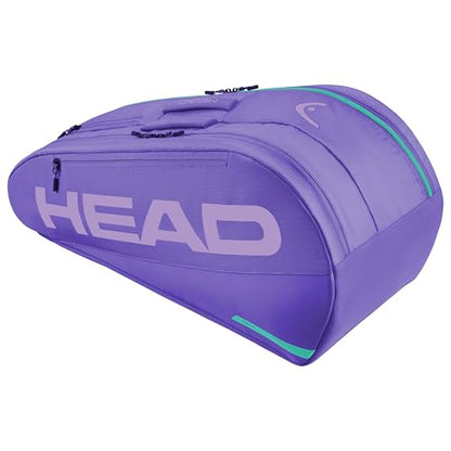 HEAD Tour Racquet Bag M (6R) Tennis Bag - Holds Up to 6 Racquets, CCT+ Climate Control Technology, 2 Main Compartments, Shoe Pocket & Backpack Carry System | 6 Racquet Capacity - color: Purple