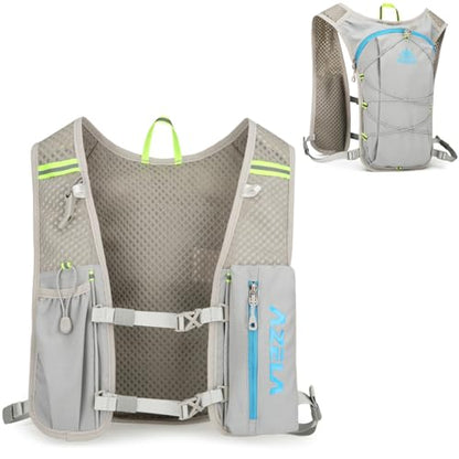 Azarxis Running Water Bottles Flask BPA Free Leakproof Hydration Vest Packs Waist Belt Replacement for Triathlon Marathon Hiking Cycling Climbing Runner - color: #2 Grey (7L) - Only Running Vest