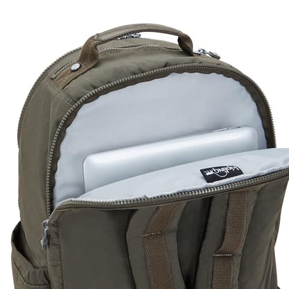 Kipling Women's Seoul Extra Large 17" Laptop Backpack, Durable, Roomy with Padded Shoulder Straps, Built-In Protective Sleeve - color: Field Green, size: 13.5''L x 17.75''H x 9''D