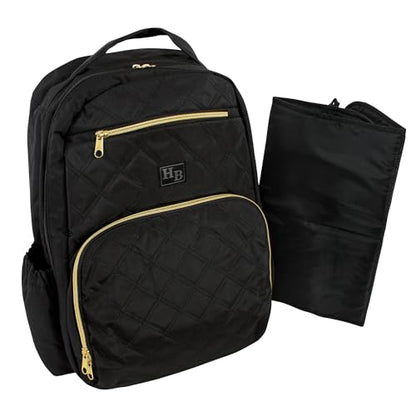 Hudson Baby Unisex Baby Premium Diaper Bag Backpack and Changing Pad, Black, One Size - color: Black