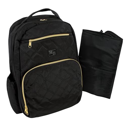 Hudson Baby Unisex Baby Premium Diaper Bag Backpack and Changing Pad, Black, One Size - color: Black