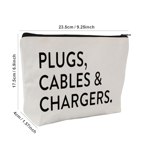 Plugs Cables & Chargers - Makeup Bag for Women Travel - Zipper Cosmetic Storage Bag with Vibrant Designs, Soft Fabric & Multi-Use Functionality (Gift for Birthdays, Graduation, Christmas) (Style A) - style: Style a