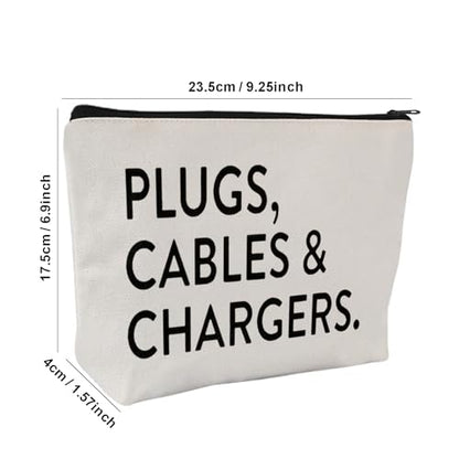 Plugs Cables & Chargers - Makeup Bag for Women Travel - Zipper Cosmetic Storage Bag with Vibrant Designs, Soft Fabric & Multi-Use Functionality (Gift for Birthdays, Graduation, Christmas) (Style A) - style: Style a