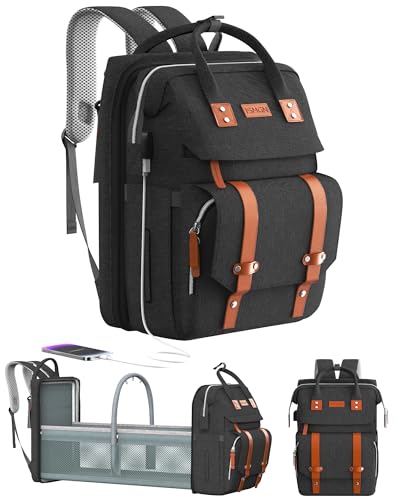 ISMGN Diaper Bag Backpack with Changing Station, Large Diaper Bag, Baby Bag, Black Diaper Bag, Black - color: Basis Black