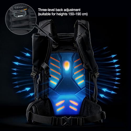 LEOFOTO 35L Camera Backpack for Photographer, Lightweight Waterproof Travel Camera Bag for Camera/Drone/15.6" Laptop, Photopraphy Bag with Side Access & Rain Cover, Tripod Compatible, 2.65KG - BLACK - color: 35l-bag+medium Insert-black