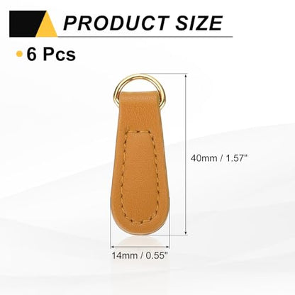 uxcell 6pcs Zipper Pull, 1.57 Inch Leather Zip Puller Zipper Replacement Repair Kit Head Handle for Luggage Clothing Jackets Backpacks Boots, Brown - color: Brown