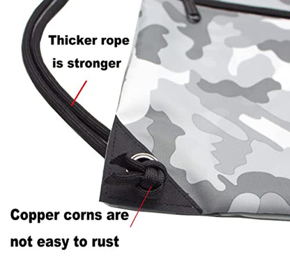 HOLYLUCK Drawstring Backpack Bag Sport Gym Sackpack - color: Grey Camo
