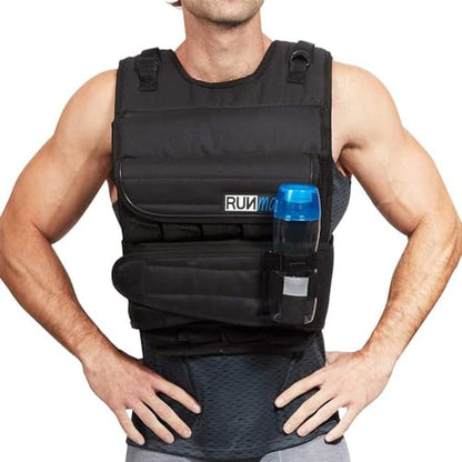 RUNmax 20LBS - 150LBS Adjustable Weighted Vest Wtih Shoulder Pads Option for Men and Women - size: 120 lbs WITHOUT SHOULDER PADS