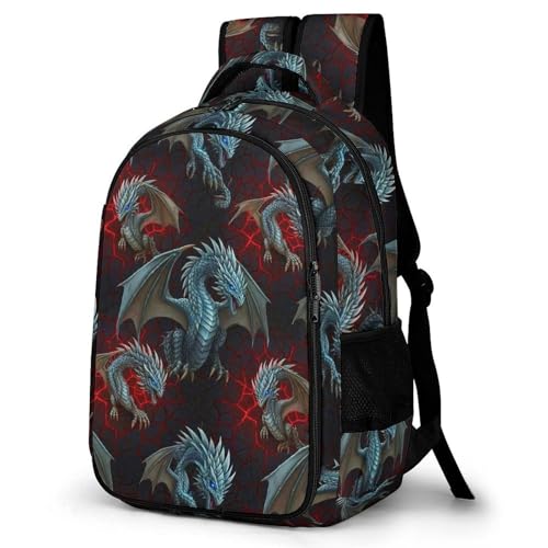 Laptop Backpack Vintage Dragon, Work Backpack with Breathable Shoulder Straps for Office Commute - color: Pattern (352)