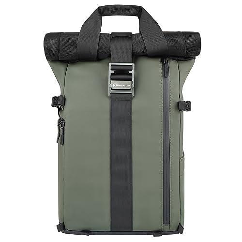 Besnfoto Camera Backpack for Photographer DSLR SLR Waterproof Camera Bag with Laptop Compartment Tripod Holder Roll Top Photographer Case for Hiking Traveling - color: Green