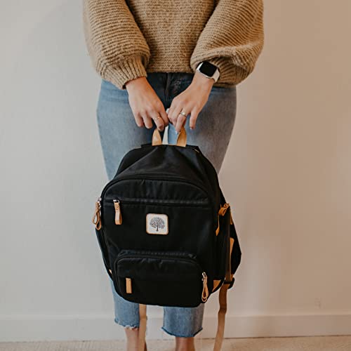 Parker Baby Co. Diaper Backpack - Full Zip Diaper Bag with Insulated Pockets - Black - color: Black