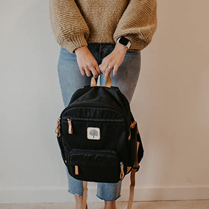 Parker Baby Co. Diaper Backpack - Full Zip Diaper Bag with Insulated Pockets - Black - color: Black