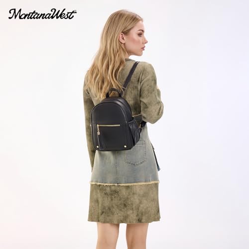 Montana West Mini Backpack Purse for Women Anti Theft Backpacks with Secured Zipper and Tassel - color: *Mini Black