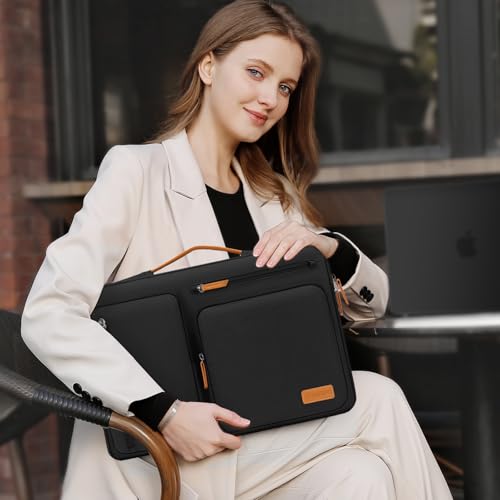 MOSISO 360 Protective Laptop Case 15 inch, 15 inch Laptop Sleeve Compatible with MacBook Air M5 M4 M3 M2 2026-2023, Dell XPS Plus, Side Open Carrying Case with 4 Zipper Pockets&Handle, Black - color: Black, size: 15 inch