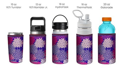 Water Bottle Sleeve, Neoprene Insulated Bottle Sleeve, Fits 16-18 Oz. 500 ml, Medium Size, Camo Waves - color: Gray Waves Camo, size: Med 16-18oz