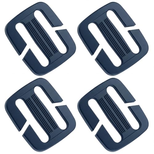 4 Pcs Backpack Strap Clips 1 Inch Detachable Webbing Buckle Nylon Shoulder Strap Holder Backpack Bag - color: Navy Blue