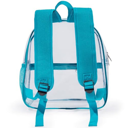 Mini Clear Backpack 12"x6"x12" Stadium Approved See Through Bag Waterproof PVC Small Transparent Backpacks for Festival Sport Event Concerts, Green | Small Clear Backpack for Girls, Mochila Transparente Para Mujer, Stadium Approved Transparent Bag for Fes