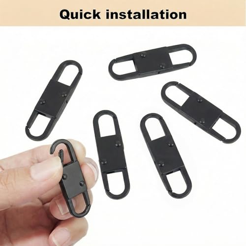 MILAKE 10 Pcs Premium Anti-Theft Zipper Lock, Small Clips for Bags, Backpacks, Purses, Luggage, Zipper Pull Replacement, Durable Multi-Color Set for Travelers, Hikers, and Daily Commuters (Black) - color: black