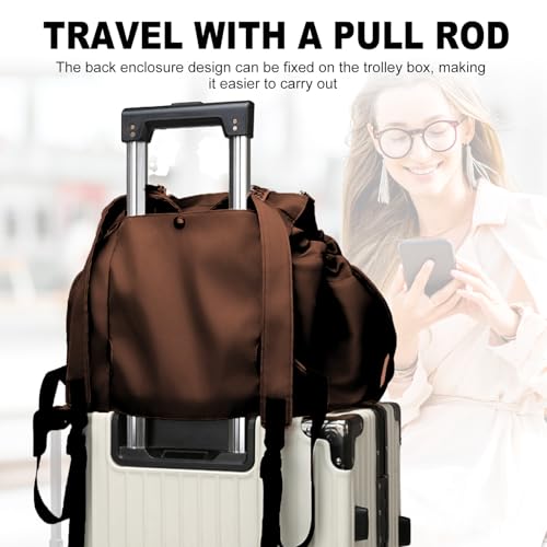 Multifunctional Travel Organizer Bag for Ladies - Doubles as a Stylish Backpack, Crossbody and Shoulder Bag, Boasts Great Storage Capacity (Dark Brown) - color: Dark Brown