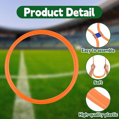 Mototo 24/30/48/96 Pack Agility Rings 15 Inch Speed Training Hopscotch Rings Plastic Circle Jumping Hoops Agility Hurdles for Athlete Exercise Soccer Football Gymnastics Games Practice Footwork - style: 30 Pack