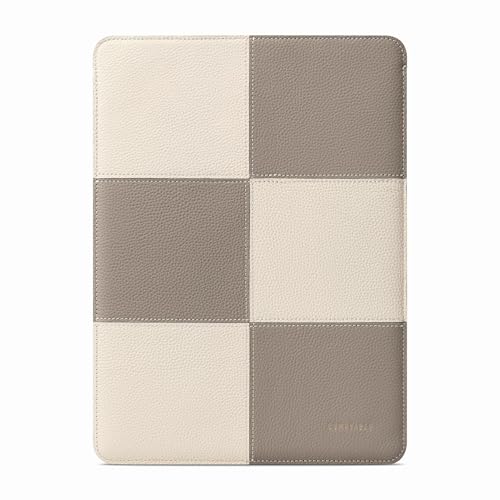Comfyable Laptop Sleeve 13 Inch Precisely Compatible with MacBook Air M5 M4 2026 & MacBook Pro M2 M1 2022, Genuine Leather Protective Case Cover, Cream & Gray - color: Cream & Gray, size: 13 inch