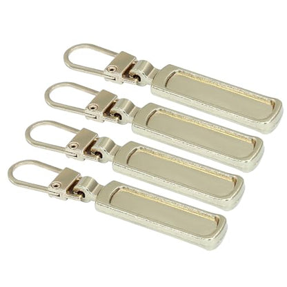 Auvotuis 4Pcs Zipper Pull Replacement for Small Holes, Detachable Tiny Zipper Replacement Slider, Spare Zipper Pulls for Luggage/Jackets/Backpacks/Boots/Purses (Gold) - style: Gold