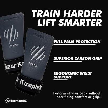 Bear KompleX No Hole Hand Grips - Non-Slip Fingerless Gymnastics Grips for Weight Lifting, Pull-ups & Cross Training | Lightweight, Padded Wrists & Foldable Grip. - size: X-Large