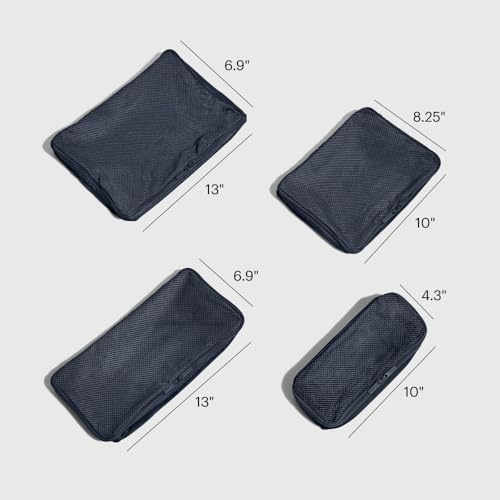 Away Insider Packing Cubes Set of 4 - Lightweight Space-Saving Packing Cubes for Carry-On Luggage - Small, Medium, and Wide Sizes - Navy Blue - color: Navy Blue