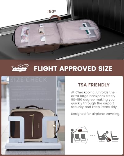 LOVEVOOK 50L Travel Backpack for Women & Men, Airline Approved Carry On Luggage with 3 Packing Cubes, TSA Overnight Bags, Waterproof Personal Item Bag, Weekender Essentials Backpacks fits 17" Laptop - color: Dark Grey-light Grey-black, size: X-Large