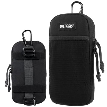 ONETIGRIS Cell Phone Pouch, Molle Holster Holder for Men Belt, for iPhone 17 Pro Max/Air/17/16/15/14 /13/12/11/X/XR/XS/8 Plus/7/6, for Galaxy S25 Ultra/s25/S24 /S23/S22/S21 - color: Pure Black