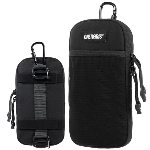 ONETIGRIS Cell Phone Pouch, Molle Holster Holder for Men Belt, for iPhone 17 Pro Max/Air/17/16/15/14 /13/12/11/X/XR/XS/8 Plus/7/6, for Galaxy S25 Ultra/s25/S24 /S23/S22/S21 - color: Pure Black