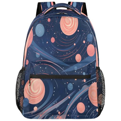 Large Backpack with 15.6 Inch Laptop Compartment, Abstract Pink Blue Adult Backpack for Work, Travel & School College Boys Girls - color: Abstract Pink Blue