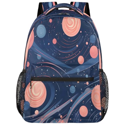 Large Backpack with 15.6 Inch Laptop Compartment, Abstract Pink Blue Adult Backpack for Work, Travel & School College Boys Girls - color: Abstract Pink Blue